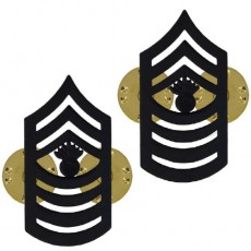 [Vanguard] Marine Corps Chevron: Master Gunnery Sergeant - black metal, solid brass