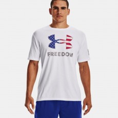 [Under Armour] UA Freedom Logo T-Shirt / 1370811-101 / [언더아머] UA 프리덤 로고 티셔츠 (White / Steel)