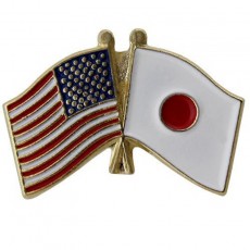 [Vanguard] Lapel Pin: Crossed Flags - United States and Japan