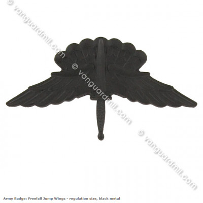 [Vanguard] Army Badge: Freefall Jump Wings - regulation size, black metal