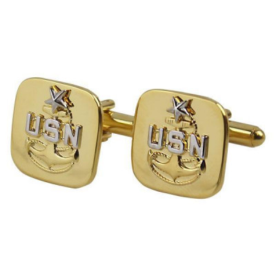 [Vanguard] Navy Cuff Links: E8 Chief Petty Officer: Senior - Gold / 미해군 커프 링크스: 상사