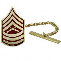 [Vanguard] Marine Corps Tie Tac: Master Sergeant - gold and red / 미해병대 타이 택: 상사