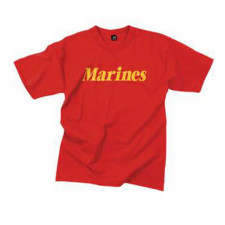 [Rothco] Marines Printed T-Shirt / [로스코] 해병대 티셔츠 (Red - S) (국내배송)
