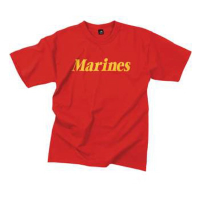 [Rothco] Marines Printed T-Shirt / [로스코] 해병대 티셔츠 (Red - S) (국내배송)