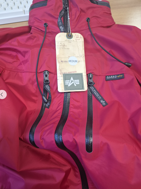 alpha industries patrol jacket red