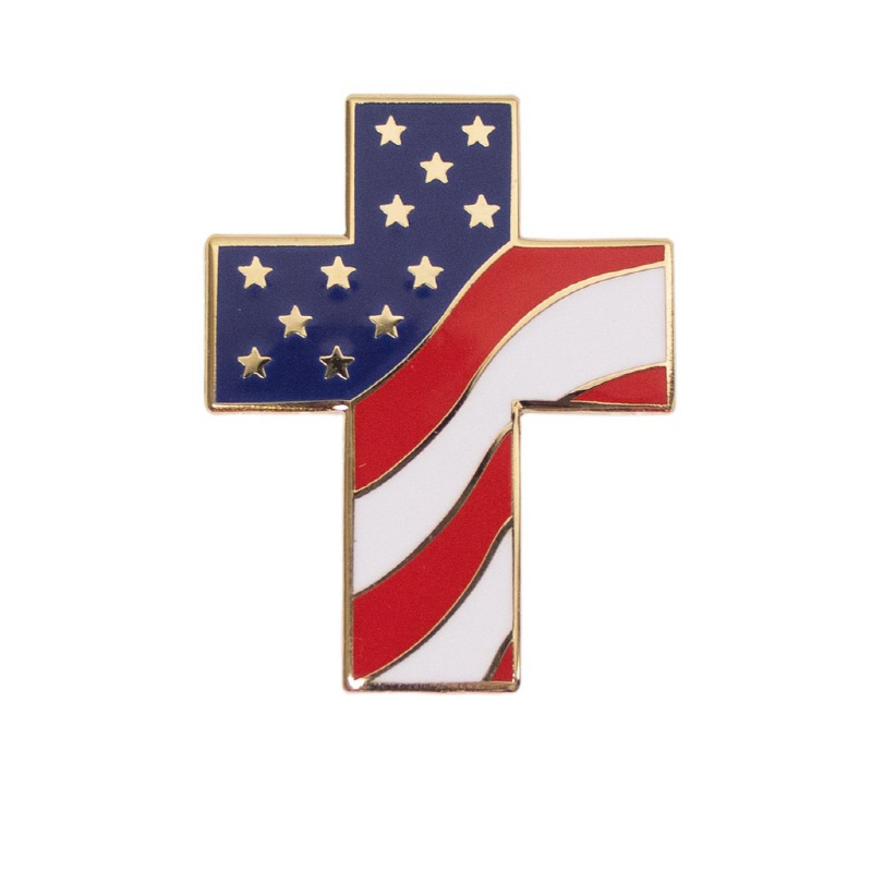 [Vanguard] Lapel Pin: Cross with Flag