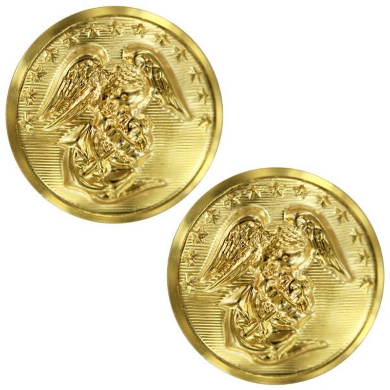 [Vanguard] Marine Corps Button: 40 Ligne - 24K Gold Plated | 미해병대 정복 코트 단추 (대형)