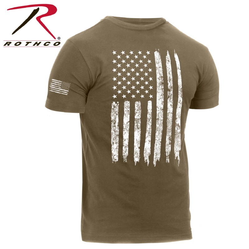 [Rothco] Distressed US Flag Athletic Fit T-Shirt / [로스코] 디스트레스드 US 플래그 애슬레틱 핏 티셔츠