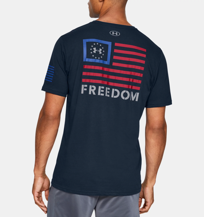 [Under Armour] UA Freedom Banner T-Shirt / 1352147 / [언더아머] UA 프리덤 배너 티셔츠 (Academy / Steel - Medium)