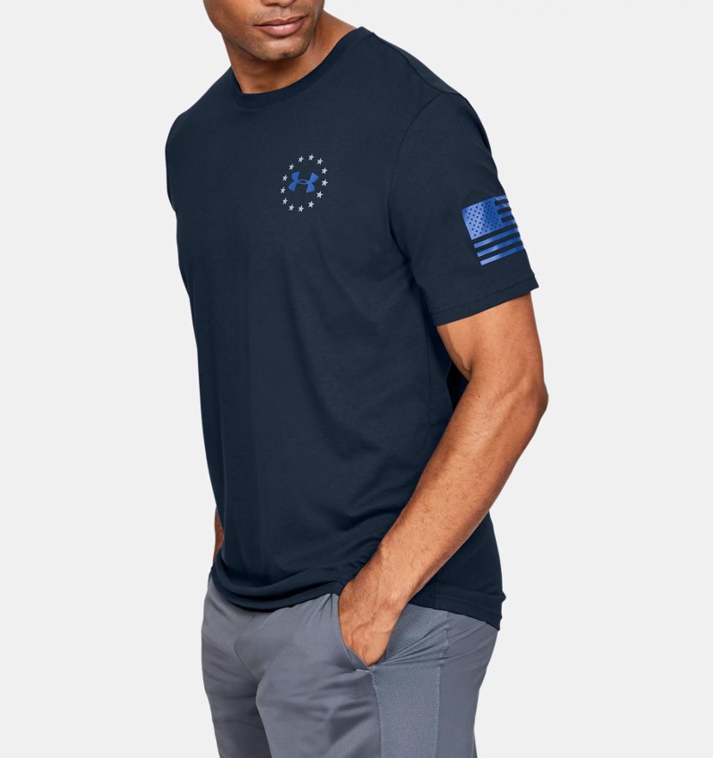 [Under Armour] UA Freedom Banner T-Shirt / 1352147 / [언더아머] UA 프리덤 배너 티셔츠 (Academy / Steel - Medium)