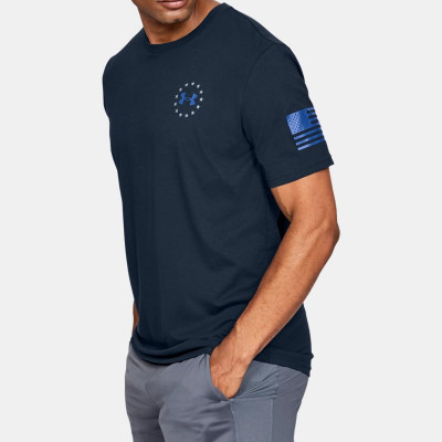 [Under Armour] UA Freedom Banner T-Shirt / 1352147 / [언더아머] UA 프리덤 배너 티셔츠 (Academy / Steel - Medium)