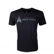[Vanguard] Space Force Leisure T-Shirt: Black with Space Force Logo / [밴가드] 미 우주군 레저 티셔츠