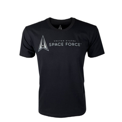 [Vanguard] Space Force Leisure T-Shirt: Black with Space Force Logo / [밴가드] 미 우주군 레저 티셔츠
