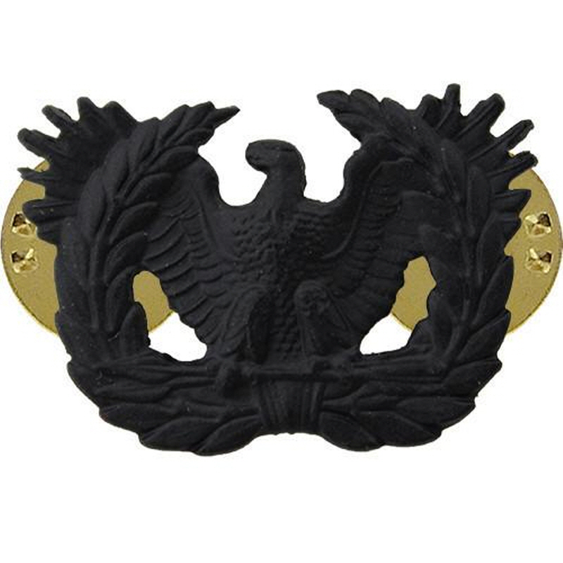 [Vanguard] Army Officer Collar Device: Warrant Officer - black metal