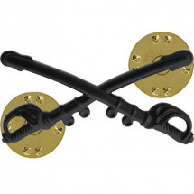 [Vanguard] Army Officer Collar Device: Cavalry - black metal