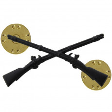 [Vanguard] Army Officer Collar Device: Infantry - black metal