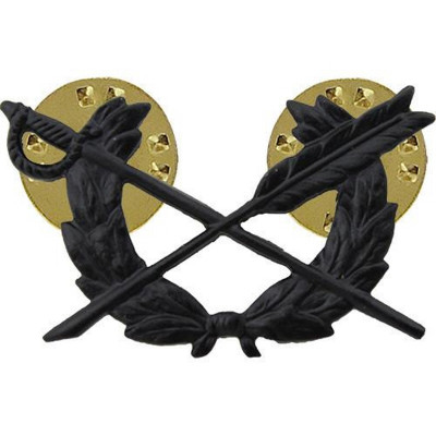 [Vanguard] Army Officer Collar Device: Judge Advocate - black metal