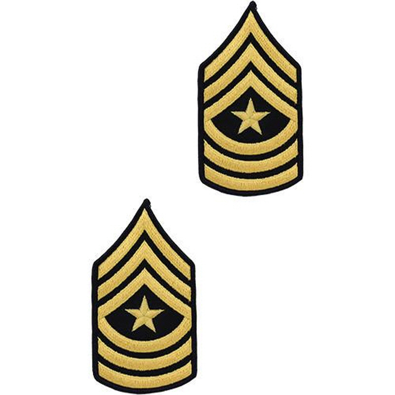 [Vanguard] Army Chevron: Sergeant Major - gold embroidered on blue, male