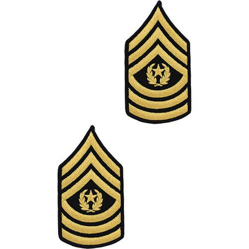 [Vanguard] Army Chevron: Command Sergeant Major - gold embroidered on blue, male
