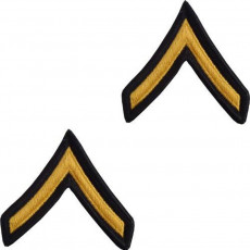 [Vanguard] Army Chevron: Private - gold embroidered on green, male