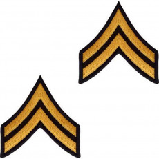 [Vanguard] Army Chevron: Corporal - gold embroidered on green, male