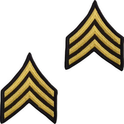 [Vanguard] Army Chevron: Sergeant - gold embroidered on green, male