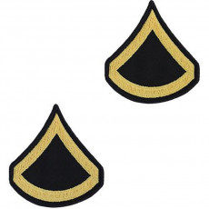 [Vanguard] Army Chevron: Private First Class - gold embroidered on blue, male