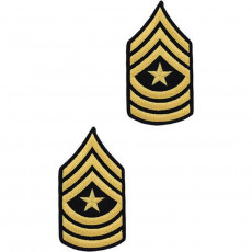 [Vanguard] Army Chevron: Sergeant Major - gold embroidered on blue, male
