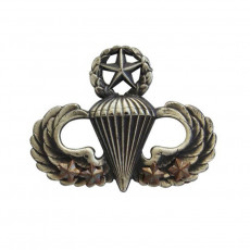 [Vanguard] Army Badge: Master Combat Parachute Fourth Award - silver oxidized