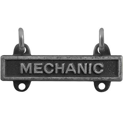 [Vanguard] Army Qualification Bar: Mechanic - silver oxidized finish