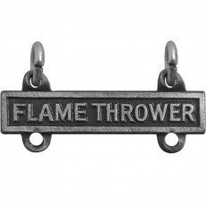 [Vanguard] Army Qualification Bar: Flame Thrower - silver oxidized finish