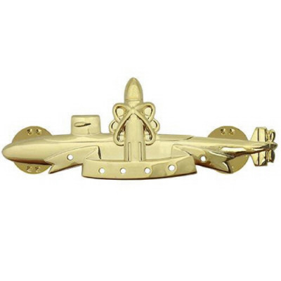 [Vanguard] Navy Badge: SSBN Submarine Deterrent Patrol - regulation size, 24k gold