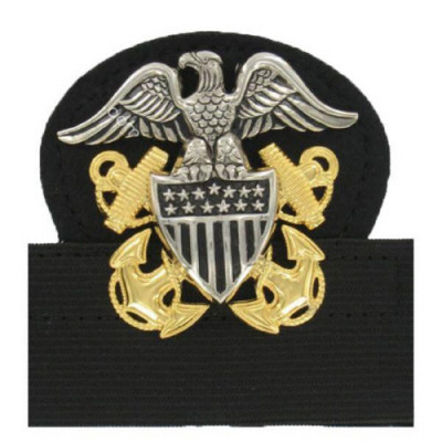 [Vanguard] Navy Cap Device: Officer High Relief - mounted