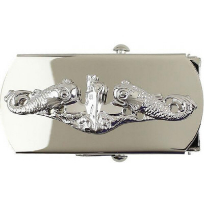 [Vanguard] Navy Belt Buckle: Submarine Enlisted - silver mirror emblem