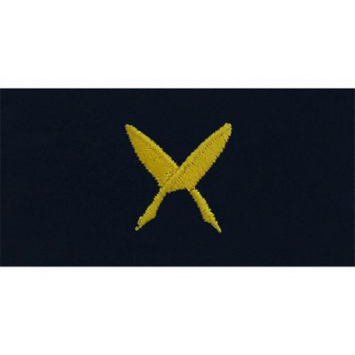 [Vanguard] Navy Embroidered Collar Device: Ships Clerk - embroidered on coverall