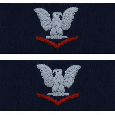 [Vanguard] Navy Embroidered Collar Device: E4 Third Class - coverall