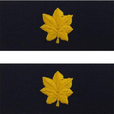[Vanguard] Navy Embroidered Collar Device: Lieutenant Commander - coverall
