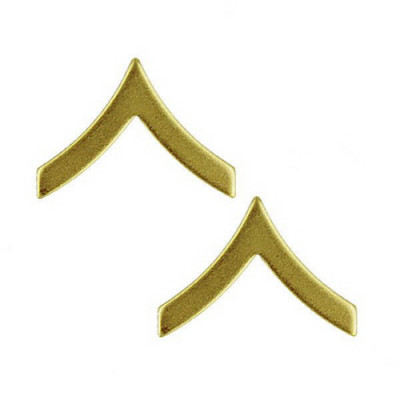 [Vanguard] Marine Corps Chevron: Private First Class - satin gold